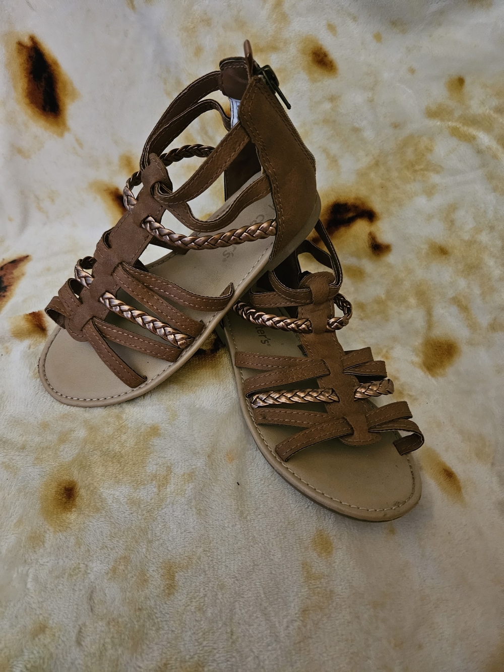 Brown Braided Carters Gladiator Sandals